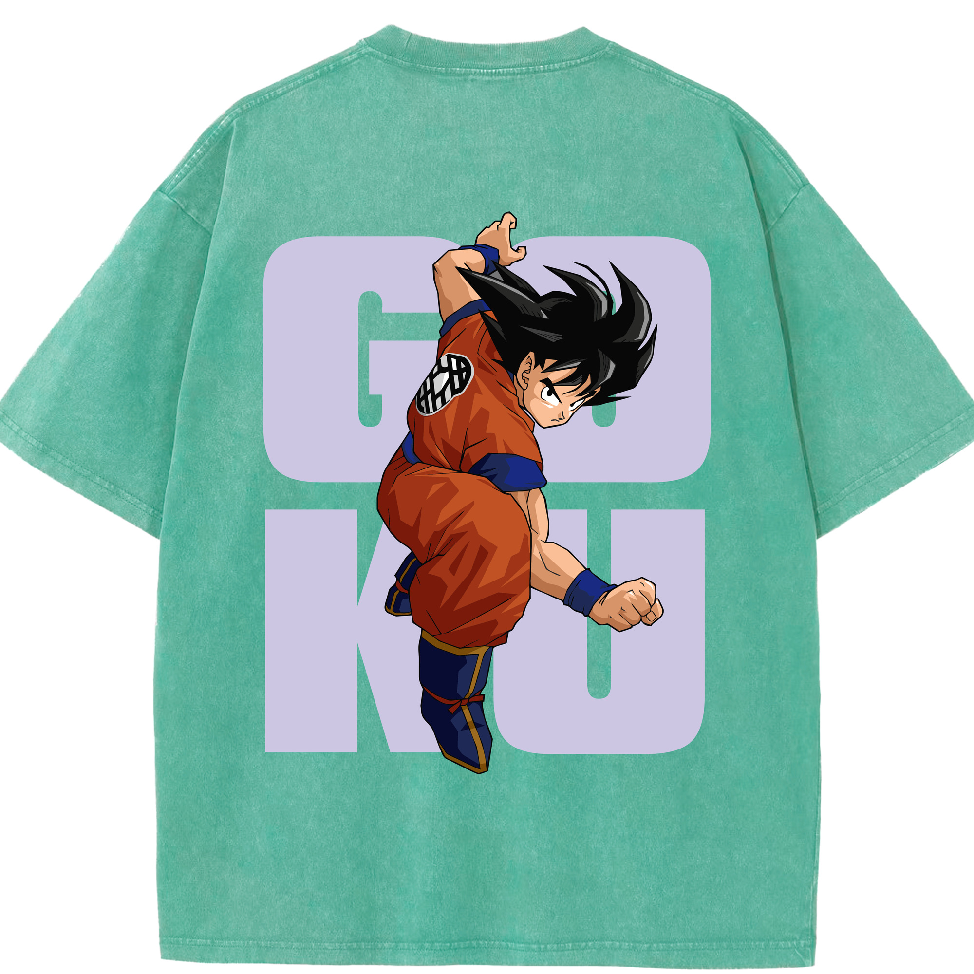 （画像用） ドラゴンボール 孫悟空（そん ごくう）Son Goku カカロット DRAGON BALL Kakarotto 綿100% ヴィンテージ風 半袖Tシャツ（背面プリント）